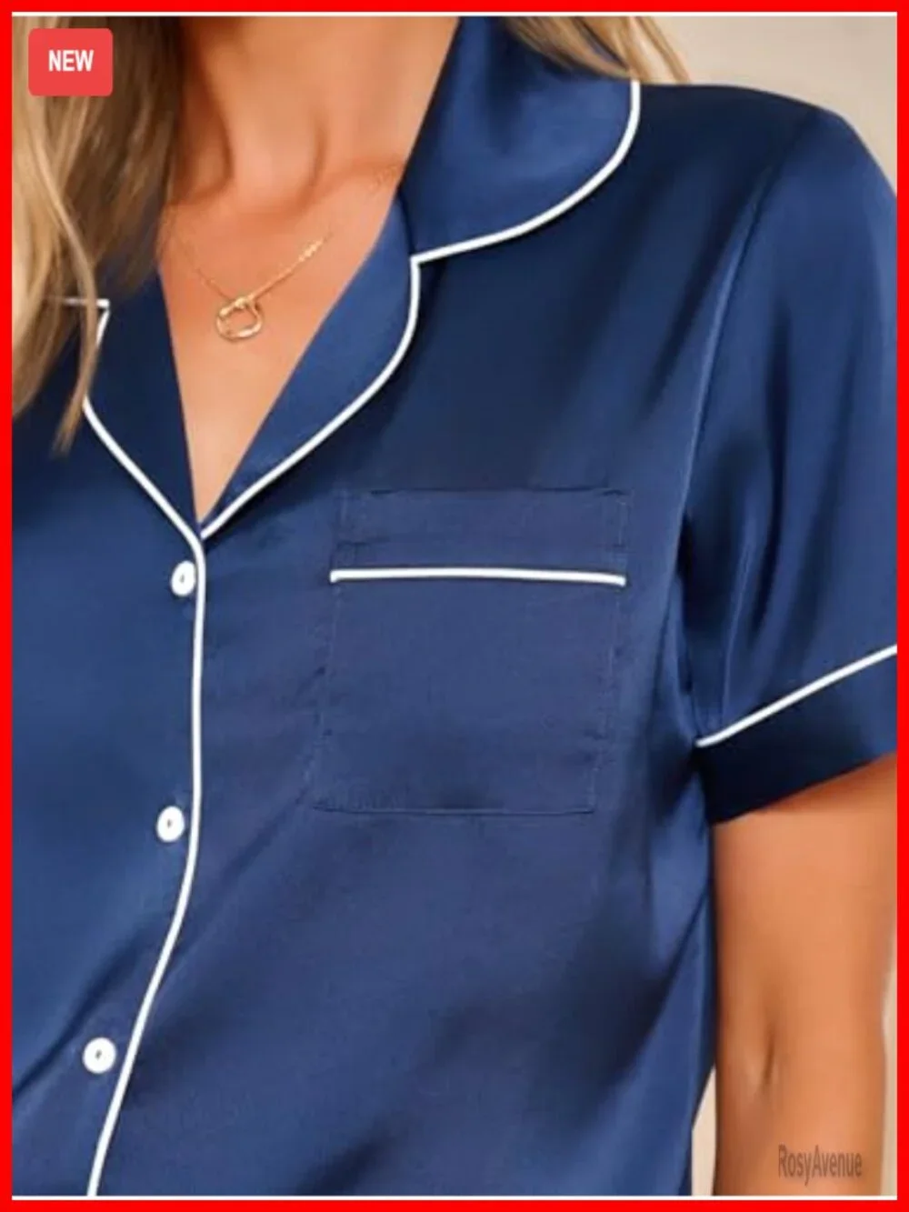 Silk Satin Pajama Set for Women - Short Sleeve Button Down Shirt and Shorts